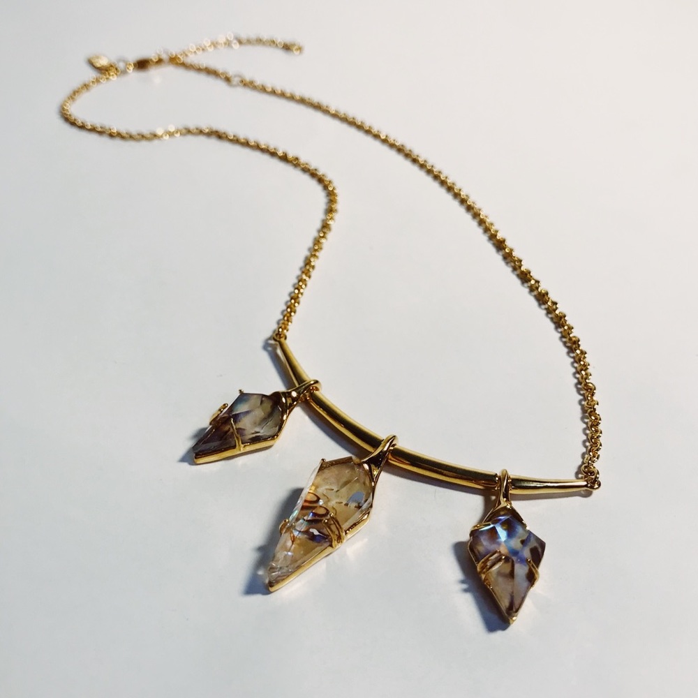 Alexis Bittar Polygon Crystal Gold Plated Necklace